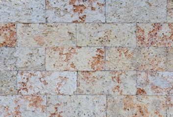 Shell rock texture. Natural stone brick in the decoration of houses.