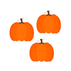 Vector of three simple pumpkins for halloween.