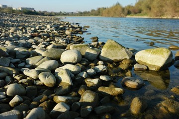 Panorama of a mountain river, background