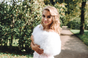 woman, pink, dress, young, beautiful, spring, flower, flowers, girl, model, garden, beauty, sun, park, white, hair, fashion, female, brunette, nature, tree, happy, summer, women, smile, makeup, outdoo