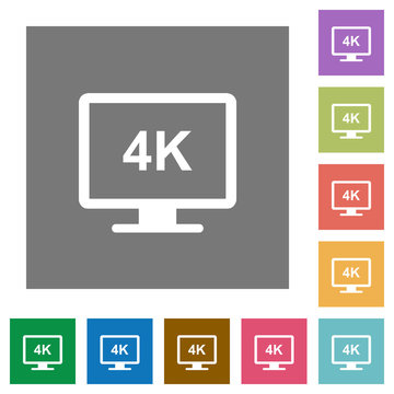 4K display square flat icons