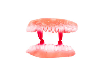 vampire teeth on white isolated background