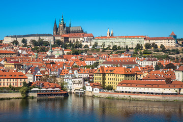 Naklejka na ściany i meble Old town of Prague and Prague castle, Czech Republic.