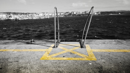 Fototapeta premium Windy port - Port of Camarinas