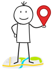 Position / Standort / Zeichen / Strichmännchen / Karte / Landkarte