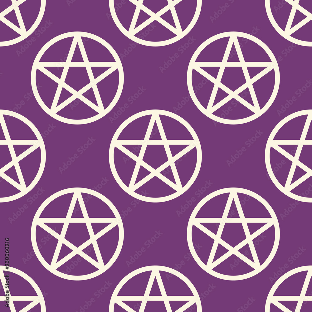 Wall mural pentagram occult symbol seamless pattern