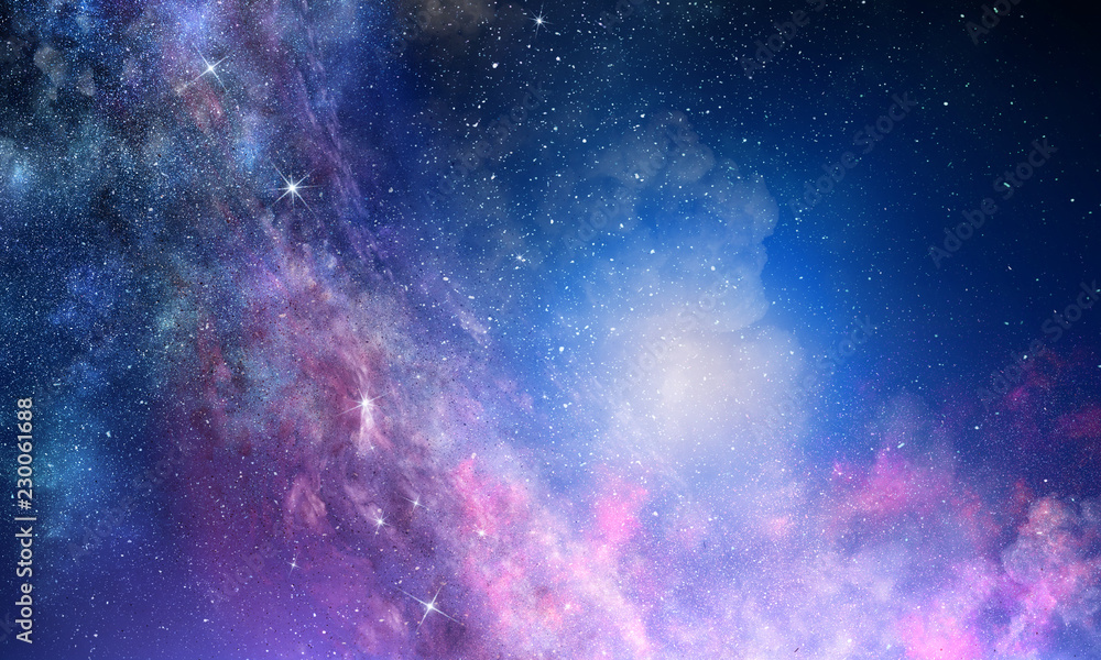Wall mural starry sky in open space