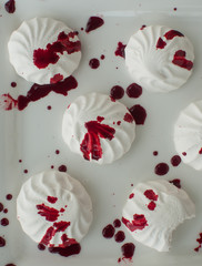 Marshmallow in drops of food coloring (like blood) in Halloween style