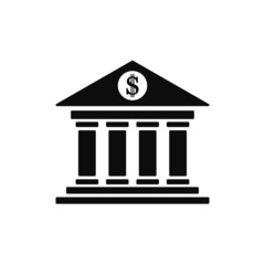 Bank building icon vector