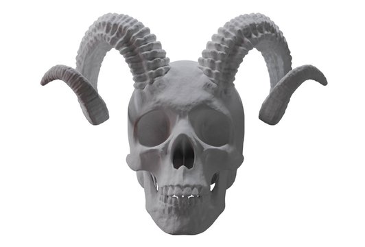 Devil skull with horns isolated