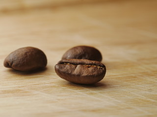 Many roasted coffee beans