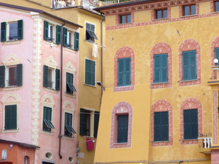 Fototapeta na wymiar The characteristic houses of Liguria - Italy
