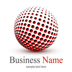 Logo, abstract sphere, vector 3D design.