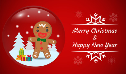 Red background with christmas glass balls. Illustration Vector EPS10.