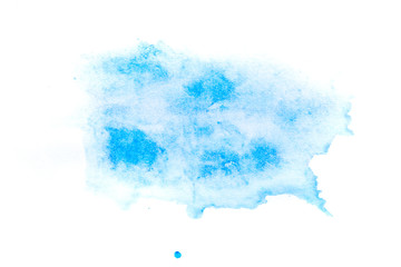 Fototapeta premium Abstract blue watercolor on white background