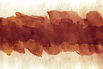 strip of watercolor, multi-layered brown