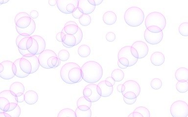 Light pastel colored background with pink bubbles. Wallpaper, texture pink balloons. 3D illustration