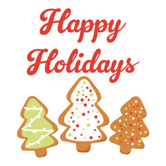 happy holidays post card illustration