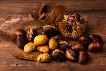 raw browns and roast chestnuts