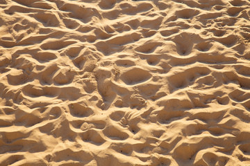 sand beach background with foodprint