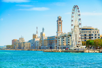 Ferris wheel on the waterfront of Bari, region of Apulia, Italy.