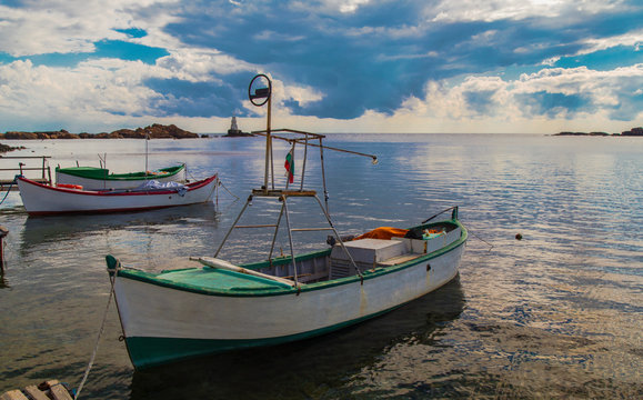 Beautiful landscape with boats in the sea