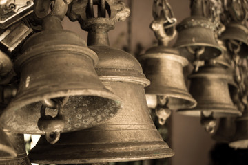 Obraz premium Antique Bells In A Temple