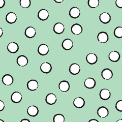turquoise background pastel white circles with black stroke. gentle baby colors. mock wrapping paper decor