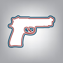 Gun sign illustration. Vector. Dark red, transparent and midnigh