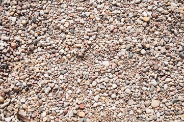 crushed stone on the seashore