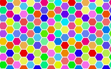 Fototapeta premium Honeycomb many color, multicolored. Isometric geometry. 3D illustration