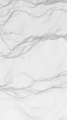 Abstract landscape on a white background. Cyberspace grid. Hi-tech network. 3d technology illustration