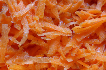 rubbed carrots close up