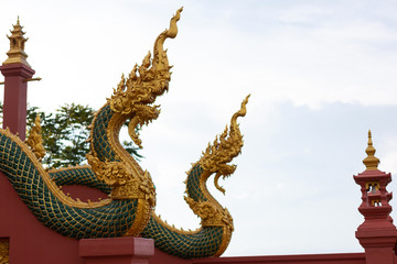 Fototapeta na wymiar Naga statue in Thailand,In Legend Naga is Protect Buddhism 