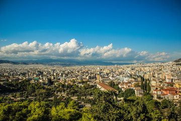 Obraz premium big south capital city view and mountain dramatic horizon scenery landscape on background