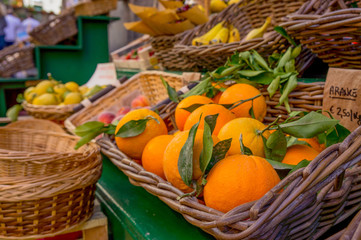 Oranges in street market