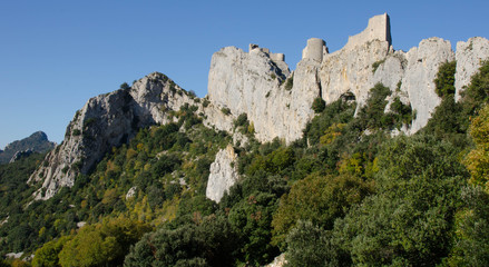 Fototapeta na wymiar Chateau de Peyrepertuse in Okzitanien in Frankreich