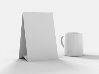 Mock up menu frame on table. 3D