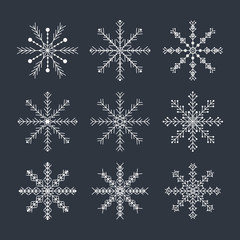 Naklejka na ściany i meble Set of vector snowflakes icon, illustration, eps file