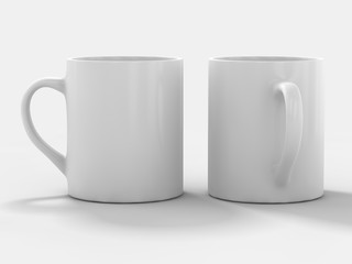 Mug Mockup standing on the surface. 3D
