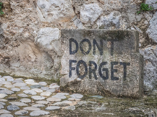 Memorial stone in city of Mostar 