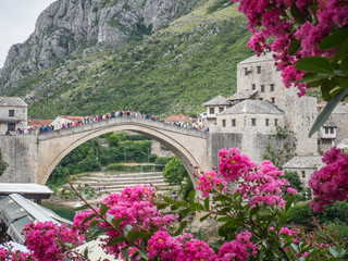 The Old Bridge in Mostar, Bosnia and Herzegovina over Neretva river