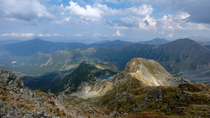 mountain panorama from top of Banikov peak in Slovakian Tatra mountains