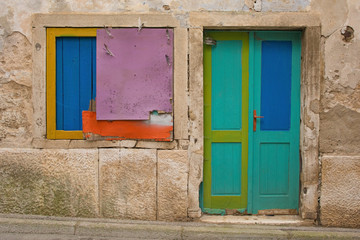 Obraz na płótnie Canvas A building in the historic village of Vodnjan (also called Dignano) in Istria, Croatia 