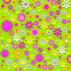 Colorful floral background, 3d illustration.