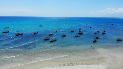 vue a&eacute;rienne, safari blue, baie de Menai, zanzibar