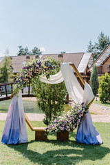 Original hexagonal arch for a wedding ceremony.
