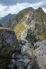 mountain panorama from top of Banikov peak in Slovakian Tatra mountains