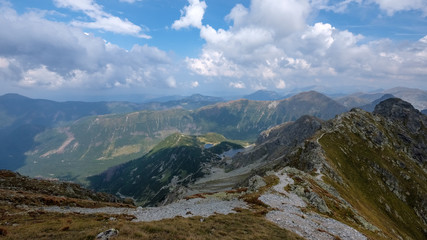 mountain panorama from top of Banikov peak in Slovakian Tatra mountains