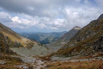 Fototapeta premium mountain panorama from top of Banikov peak in Slovakian Tatra mountains